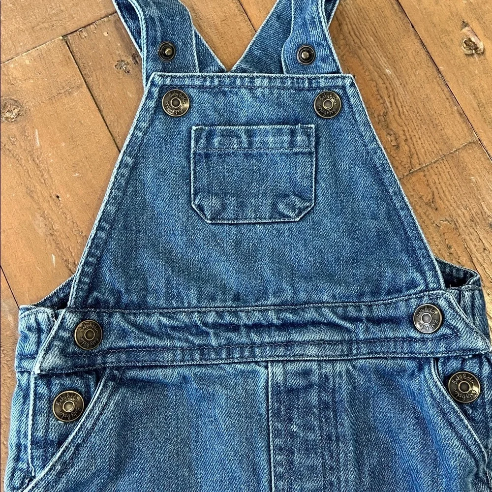 Baby Boden dinosaur appliqué denim Jean overalls 3-6 months - Picture 3 of 6